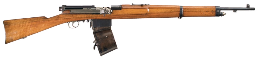 The 1907 Mondragon, a Mexican semi-automatic rifle. Interestingly Mexico was one of the first militaries to adopt this technology.